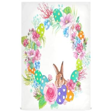 Imagem de Joisal Guirlanda de aquarela de páscoa panos de prato de coelho para cozinha toalhas de mão decorativas de chá fofos pratos de lavagem absorventes de banheiro 45 x 71 cm, 4 pacotes com 4