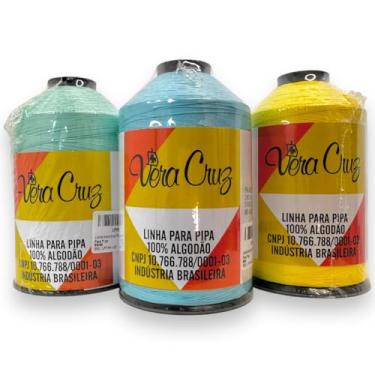 Imagem de Linha CCfios Vera Cruz Fio 04 de 3000 Jardas 100% Algodão Tex 111 Para Pipas (Laranja)
