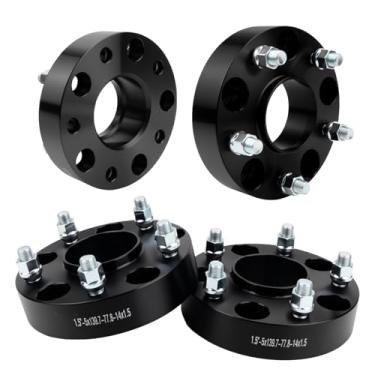 Imagem de Autodevil 5 x 5,5 espaçadores de roda 3,8 cm (5 x 139,7 mm) PCD 77,8 mm furo do cubo M14x1,5 pinos adaptadores de roda CNC de alumínio 4 peças acessórios de roda de carro peças adequadas para Ram 1500