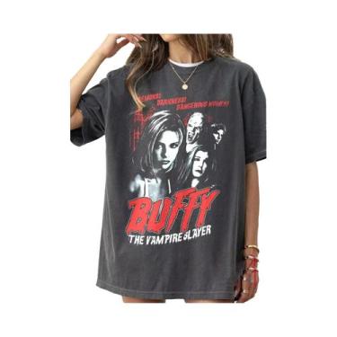 Imagem de Camiseta Unissex Vintage Buffy the Vampire Slayer Com Gola Redonda De 
