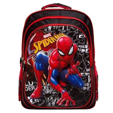 Imagem de Mochila Masculina Infantil Costa Spider Man Preta E Vermelha