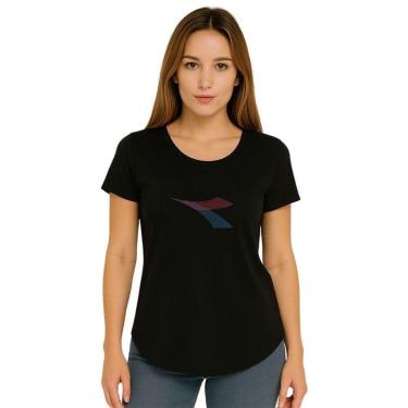 Imagem de Camiseta Diadora Big Logo Movimento Feminina - Preto P-Feminino