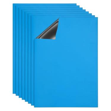 Imagem de PATIKIL Quadro apagável a seco, pacote com 8 ímãs A4, quadro branco, calendário de geladeira, quadro magnético, material de escritório para casa, cozinha, geladeira, mesa, parede, azul