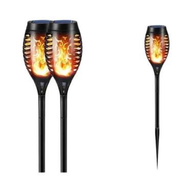 Imagem de Lanterna Solar À Prova d'Água Com 96 LEDs, Luzes De Chama Tremulante P