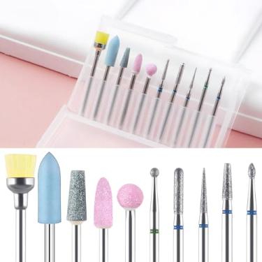 Imagem de Conjunto de 10 peças de brocas de unhas profissionais de carboneto Efile para removedor de cutículas, unhas de gel acrílico, salão doméstico, kit de cuidados com as unhas (02)