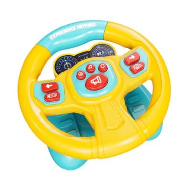 Imagem de Dynwave Volante de brinquedo interativo, simulador de direção portátil com música e luz, ideal para presente de aniversário infantil, Amarelo