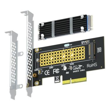 Imagem de Adaptador M.2 NVMe GLOTRENDS PA09-HS Adaptador M.2 NVMe para PCIe 4.0 X4 com dissipador de calor M.2
