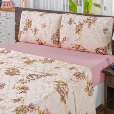 Imagem de Jogo De Lençol Queen 4 Peças Quality Malha Fio Penteado 100% Algodão -