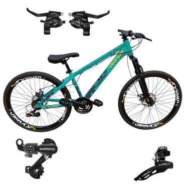 Imagem de Bicicleta 26 VikingX Tuff30 24v Cambios e Trocadores Shimano Profissional Pneu Slick Fino Preto1.50-Unissex