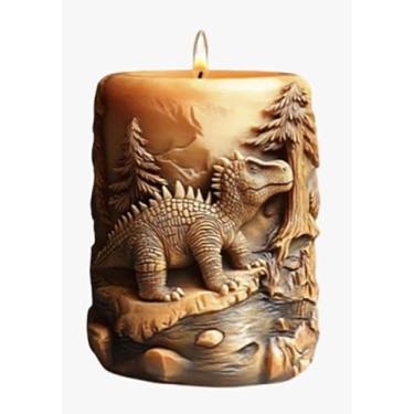 Imagem de Molde de cilindro de dragão dinossauro animal molde de vela espiral ondulada de silicone - moldes de fundição de resina de silicone para velas, resina e sabão suprimentos de artesanato