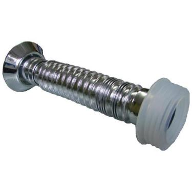 Imagem de Tubo de Ligação Vaso Plástico Sanfonado com Anel Cromado - Comprenet -
