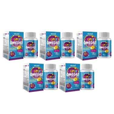 Imagem de Kit Com 05 - Super Ômega 3 Infantil 90 Cápsulas Mastigavéis Ekobé-Unissex