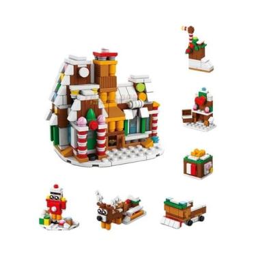 Imagem de Kit De Blocos De Montar Tema Natalino DIY 8 Em 1 Com Luzes, Trenzinho 