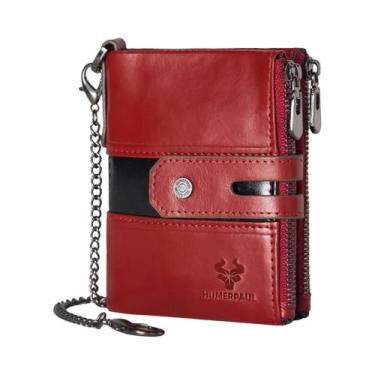 Imagem de Carteira De Couro Feminina Com Bloqueio RFID, Porta-Cartões De Crédito