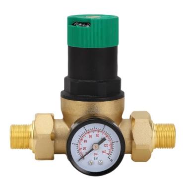 Imagem de Fabater Regulador de Pressão de água, Redutor de Pressão de água de Latão Eficiente para Purificador, Aquecedor, Torneira, 0-60mpa, Medidor para Solar (1/2 polegada (DN15))