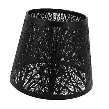 Imagem de 2 peças abajur de ferro forjado abajur de parede branco para mesa de cabeceira lanternas pretas decorativas floresta de metal abajur retrô abajur de metal preto requintado abajur capa de luz (Color :