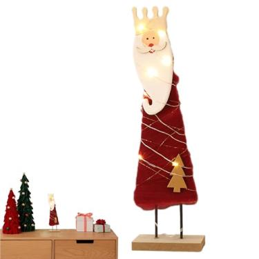 Imagem de Decorações de mesa de feltro, tampo de mesa pequena decoração de feltro | Estatueta de mesa com base de criativa,Layout fornece ornamento de artesanato de papai noel de rena, decoração de natal de mes