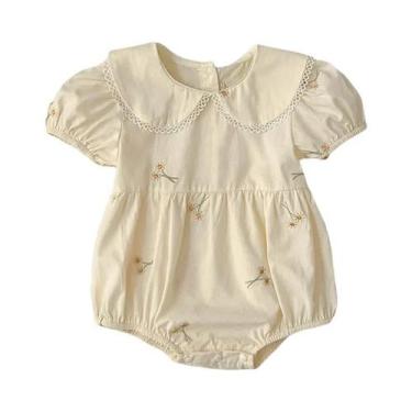 Imagem de Macacões Bordados Com Flores Para Bebês Meninas, Roupas De Verão Para 