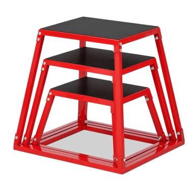 Imagem de GAOMON Conjunto de caixas de salto pliométrico, caixa de plástico de aço resistente com parte superior de borracha antiderrapante, plataforma de salto para treinamento de força, plataformas de salto