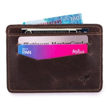 Imagem de Carteira Porta Cartão para Rg,cnh,cédulas,cartões Couro Bovino - ELLO 