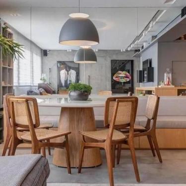 Imagem de Mesa cone oval 1,80x1 tampo branco base frejó - O REI DAS POLTRONAS