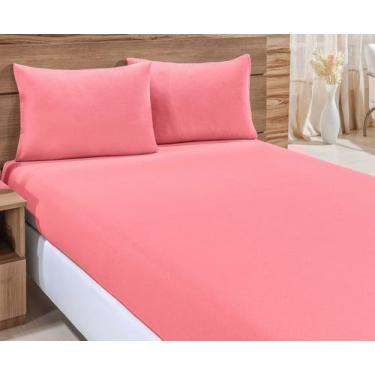 Imagem de Lençol Solteiro Com Elástico 100% Algodão Cama Box Malha 2 Peças - Mal