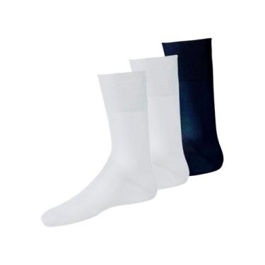 Imagem de Kit com 3 Pares de Meias Social Lupo 1100-011/049 Colorido, Branco, 37