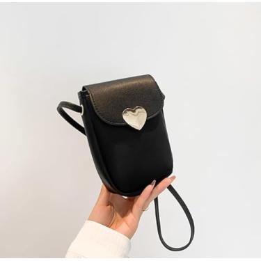 Imagem de Mini bolsa tiracolo macia para telefone feminina moderna pequena bolsa de ombro leve porta-chaves, Preto, Medium, Mochila casual