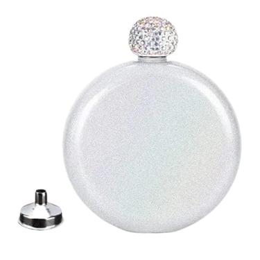 Imagem de Frascos de licor de 142 g para mulheres de aço inoxidável garrafa de vinho portátil presente casa viagem restaurante (branco)