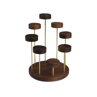 Imagem de KEG801302 Suporte de exibição de joias, brincos de tiro, adereços de exibição de madeira, rack de joias criativo, estande de compras, enfeites de armazenamento, organizador de joias