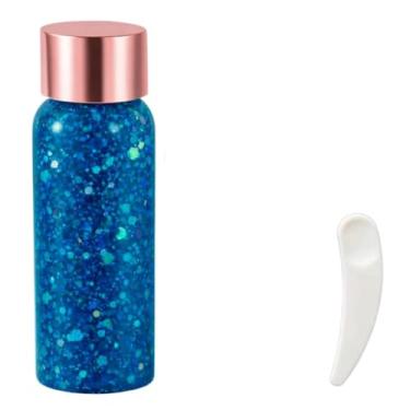 Imagem de Gel Glitter Infantil para Corpo e Cabelo, Pintura Facial em Gel, Maquiagem Brilhante para Festas e Carnaval (Azul)