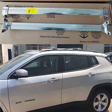Imagem de YiXi-Partswell 2 peças de rack de teto barras transversais bagageiro de aço inoxidável adequado para Jeep Compass 2017-2020