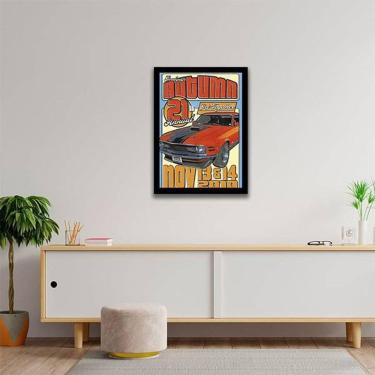 Imagem de Quadro Decorativo Carro de Corrida Vintage Vermelho 45x34cm