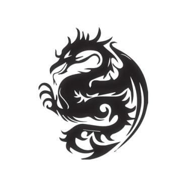 Imagem de Adesivos de decalque transparente de silhueta de dragão 5 (preto) adesivos de decalque de vinil premium à prova d'água para laptop acessório de telefone capacete carro janela caneca tubérculo copo porta decoração de parede ANDstic085221BL040522