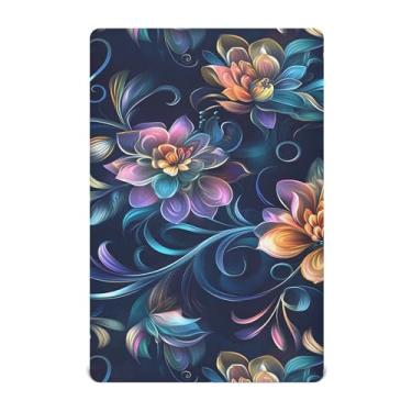 Imagem de xigua Lençol de berço com elástico de flores de fantasia para meninas e meninos, macio e respirável, adequado para berço padrão e cama infantil 71 x 132 cm