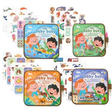 Imagem de DJAPWPX 4 livros mágicos de colorir com pincéis, livros de pintura de água reutilizáveis para viagens