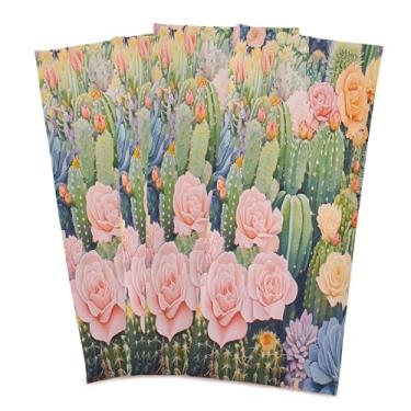 Imagem de xigua Conjunto de 4 panos de prato de cozinha de cactos e suculentas, toalhas de cozinha de secagem rápida altamente absorventes para limpeza de pratos e limpeza manual, 71 x 45 cm