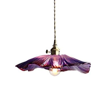 Imagem de Lustre moderno com cúpula de vidro em formato de flor, estilo nórdico, luminária pendente de teto em latão com soquete E27, ideal para ilha de cozinha, restaurante, sala de jantar, bar ou ca