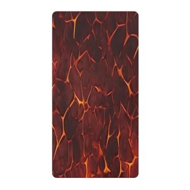 Imagem de Blueangle Lençol de berço padrão para berço infantil - Lençóis de algodão macio respirável com fogo animado (438)