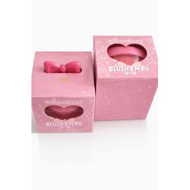 Imagem de Blush em Pó, Rosa, Maquiagem com Laço Decorativo