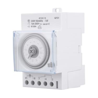 Imagem de Cryfokt Temporizador Mecânico, Ciclo de 24 Horas Com Tempo Preciso e Fácil Ajuste, Revestimento Retardador de Chamas de PC, para Uso Industrial Doméstico