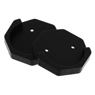 Imagem de 2 suportes de varão de cortina adesivos montados na parede para banheiro e retentores domésticos para fácil instalação e economia de espaço