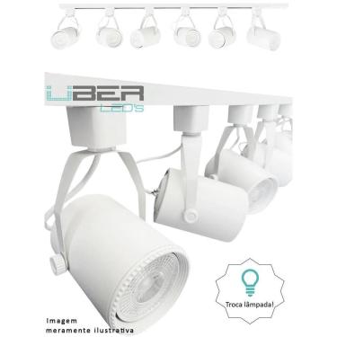 Imagem de Kit Trilho Eletrificado 1M Branco 4 Spot E27 Par20 Led 2700K