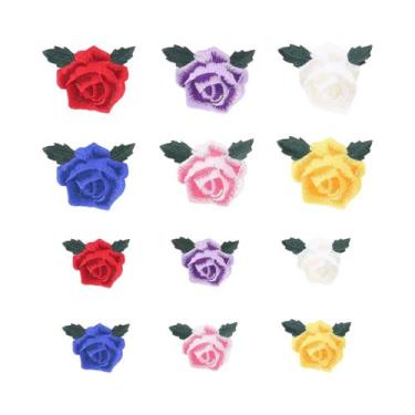 Imagem de Patches De Flores Bordadas Em Vermelho, 5, 10, 20 Peças Para Costurar 