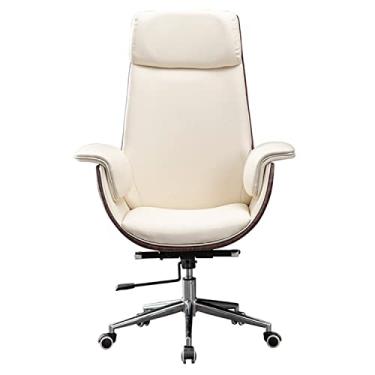 Imagem de Cadeira executiva para escritório em casa, ergonômica, com encosto alto, suporte lombar, mesa e cadeira para computador, cadeira grande e alta, cadeira executiva de couro ajustável com apoios de