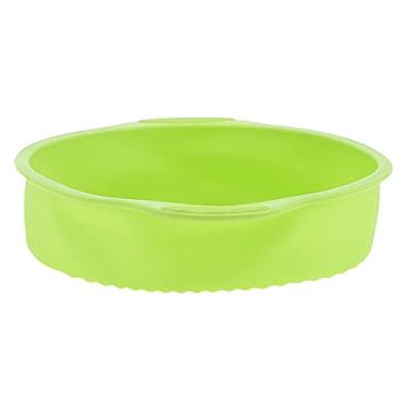 Imagem de Forma de bolo de silicone antiaderente assadeira redonda para casa cozinha padaria durável flexível forma de bolo de pão de 9 polegadas fácil de limpar máquina de lavar louça (Verde)