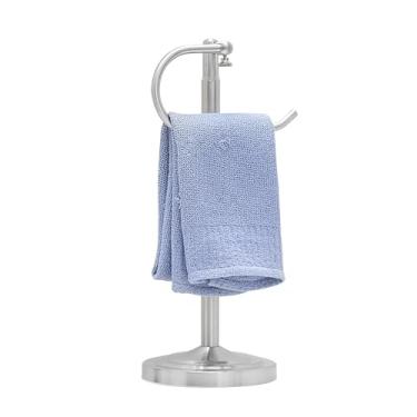 Imagem de Toalheiros de pé para banheiro, suporte de toalha de mão, barra de toalha ajustável de aço inoxidável de 41,5 a 66 cm, suporte de toalha de mão para bancadas de banheiro e cozinha (níquel escovado)