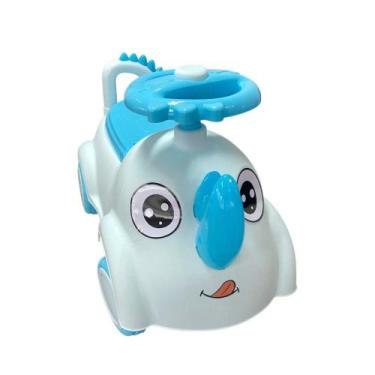 Imagem de Andador Infantil Rinoceronte Azul com Volante e Rodas  A partir de 12 