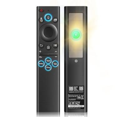 Imagem de Controle remoto de voz solar BN59-01385A para TV Samsung, substituição Bluetooth recarregável com 4 botões de atalho, compatível com Smart TVs 2021-2024, moldura, Neo QLED e séries Ultra HD