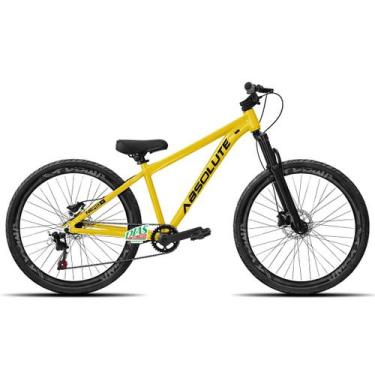 Imagem de Bicicleta Aro 26 Absolute Nero 5 1x7 Freio Mecânico Pneus Flame, Amare